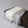 White funeral veil of fine fabric, draped
