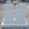Double white marble monument, uninscribed