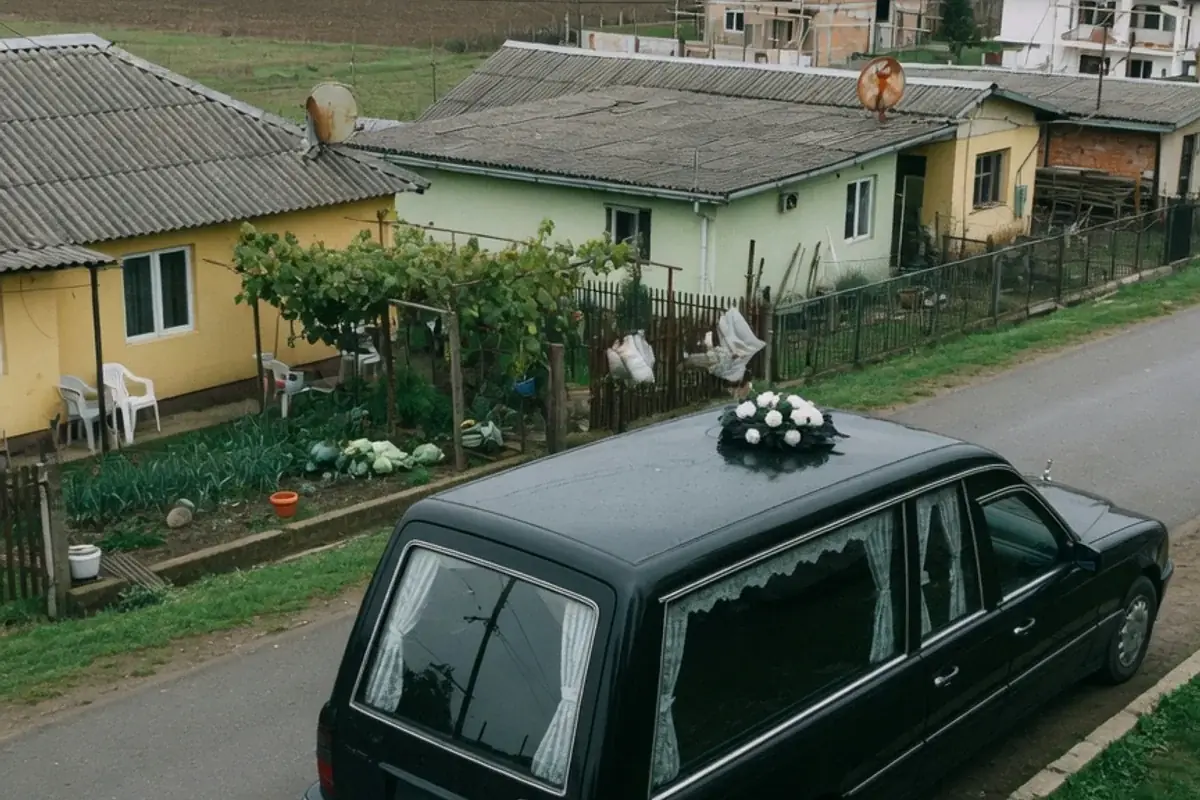 Dric funerar oprit pe o stradă de localitate din Ilfov