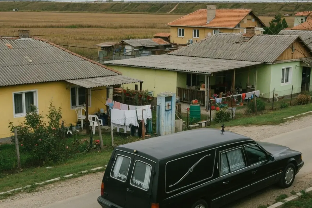 Dric funerar oprit pe o stradă de localitate din Ilfov