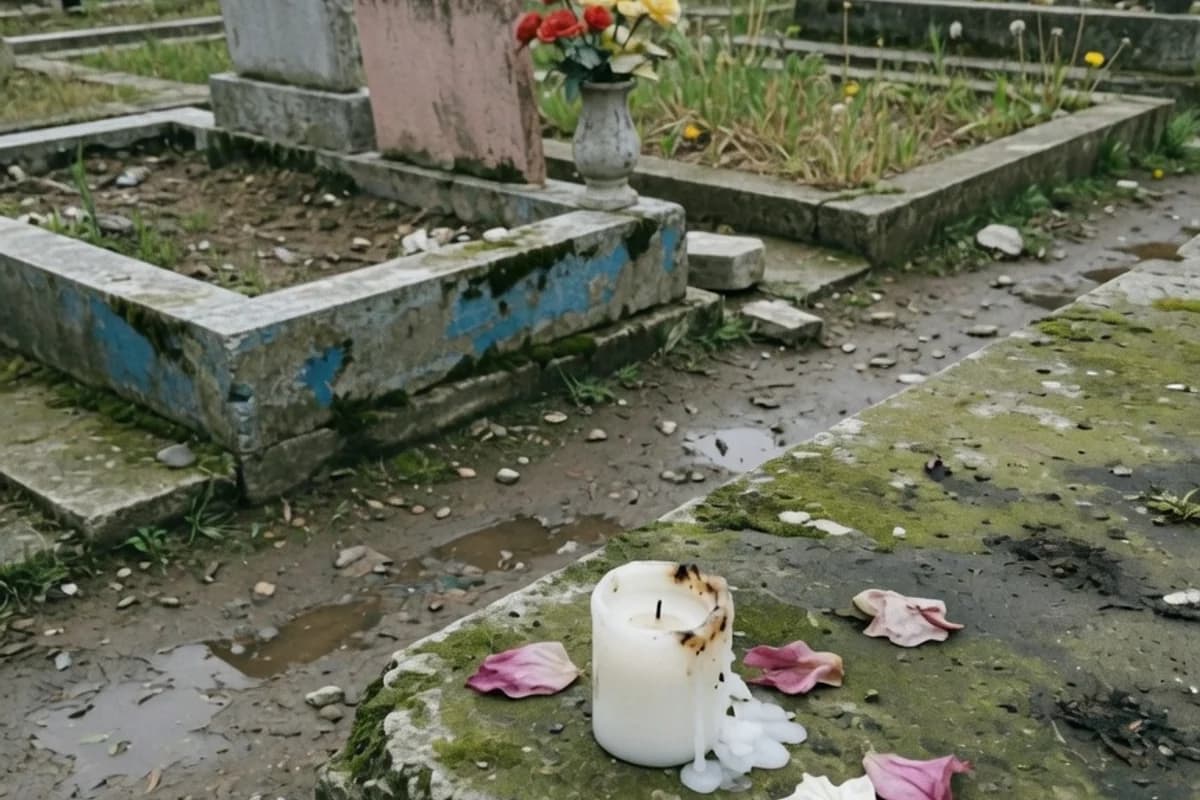 Lespede uzată cu o lumânare mică, cadru de telefon, Sectorul 2, București