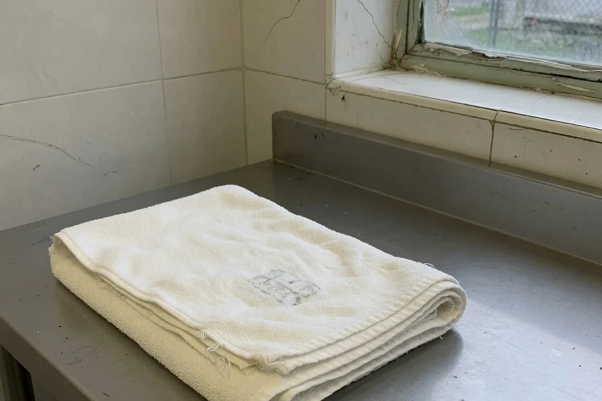 Cabina de pregătire: prosop alb și suprafață inox curată, Sectorul 4, București