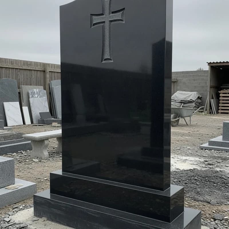 Monument de granit negru lustruit, fără inscripție
