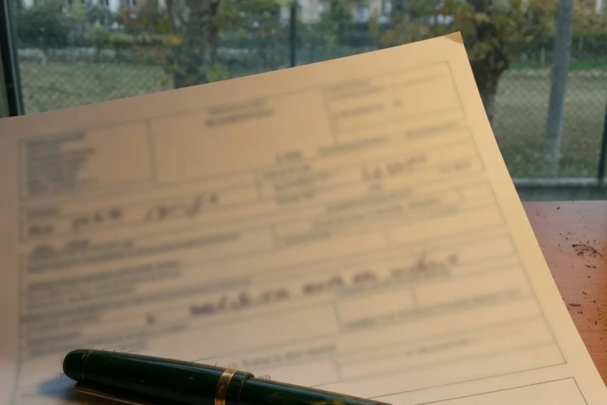 Stilou pe linia de semnătură a unui formular oficial, Sectorul 1, București