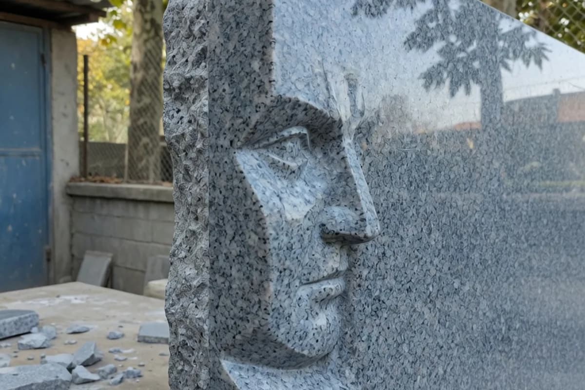 Detaliu de granit lustruit cu margine profilată, Sectorul 1, București