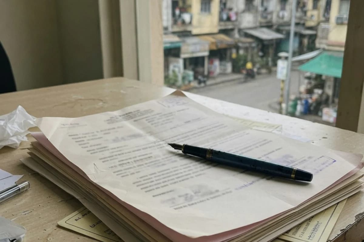 Documente împăturite și un stilou pe un birou de clinică, Sectorul 2, București