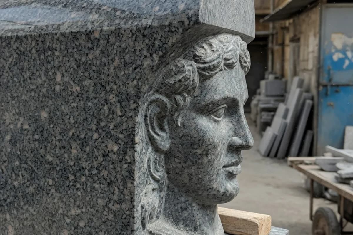 Detaliu de granit lustruit cu margine profilată, Sectorul 2, București