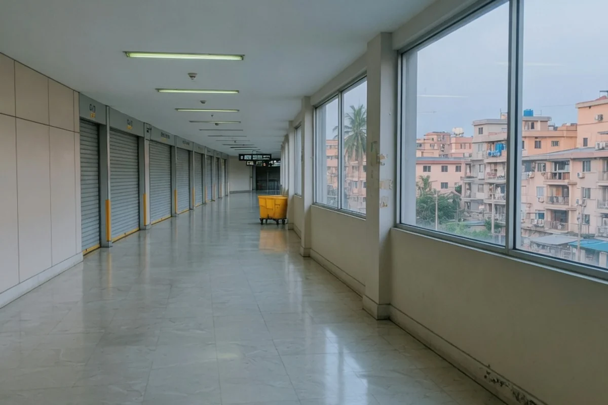 Terminal de aeroport, dimineața devreme, gol, Sectorul 2, București