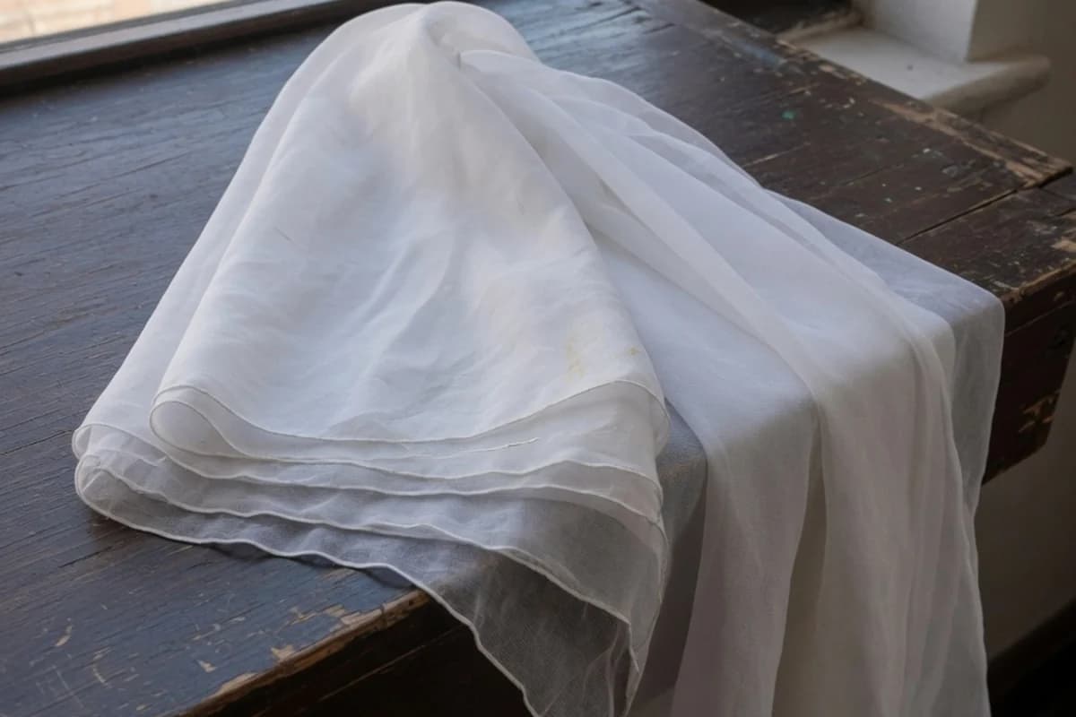 Voal funerar alb din material fin, drapat, Sectorul 3, București