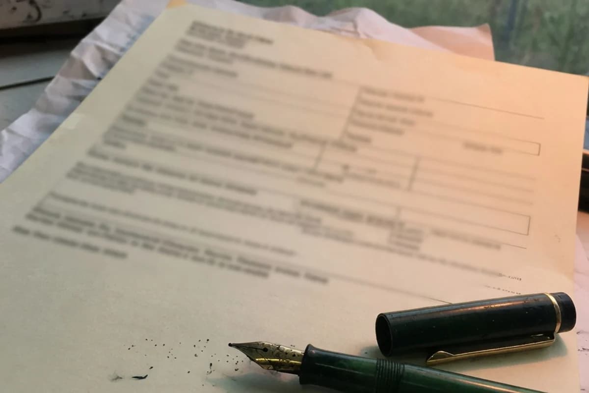 Stilou pe linia de semnătură a unui formular oficial, Sectorul 4, București