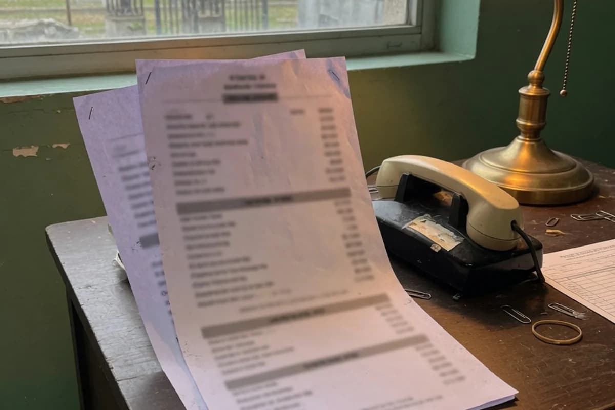Listă de prețuri tipărită pe birou, lângă un telefon, Sectorul 4, București