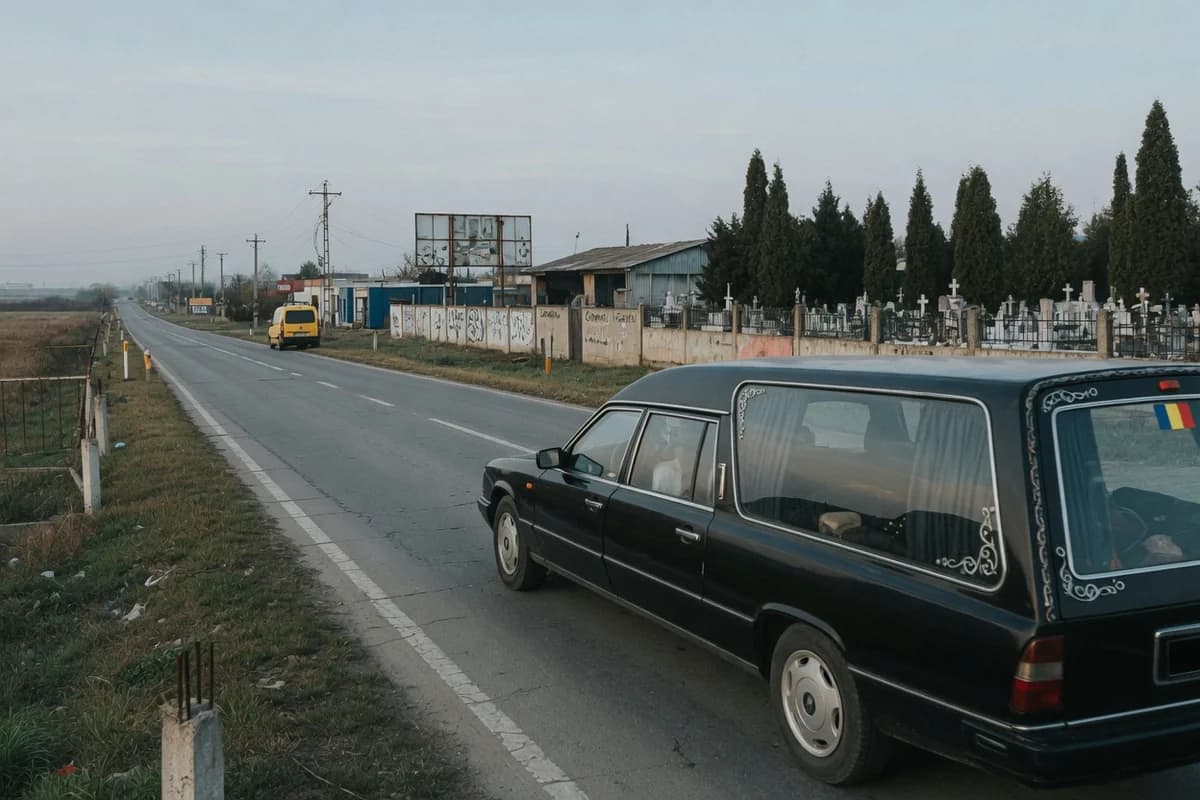 Dric negru pe un drum național liniștit, Sectorul 4, București