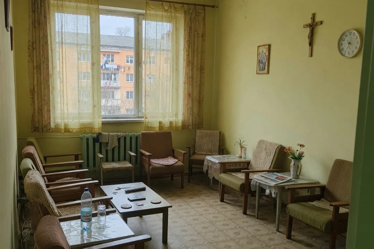 Salon de cămin cu fotolii și lumină blândă de după-amiază, Sectorul 5, București