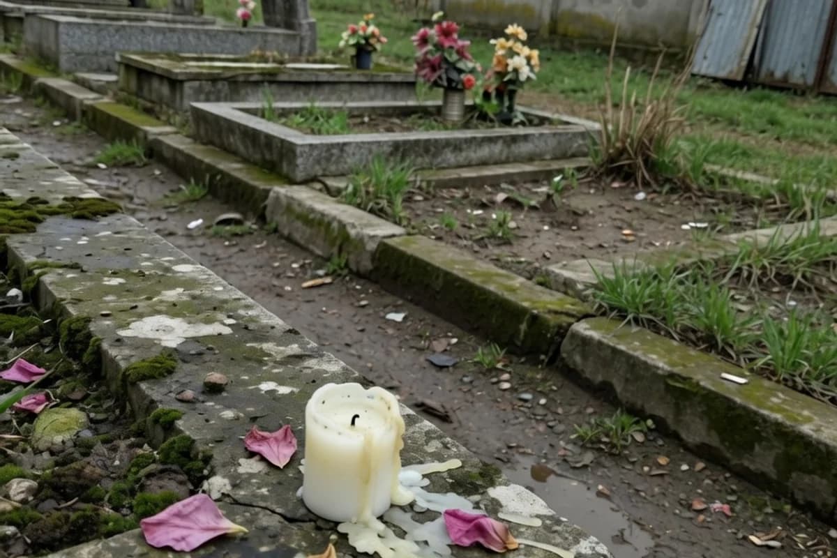 Lespede uzată cu o lumânare mică, cadru de telefon, Sectorul 6, București
