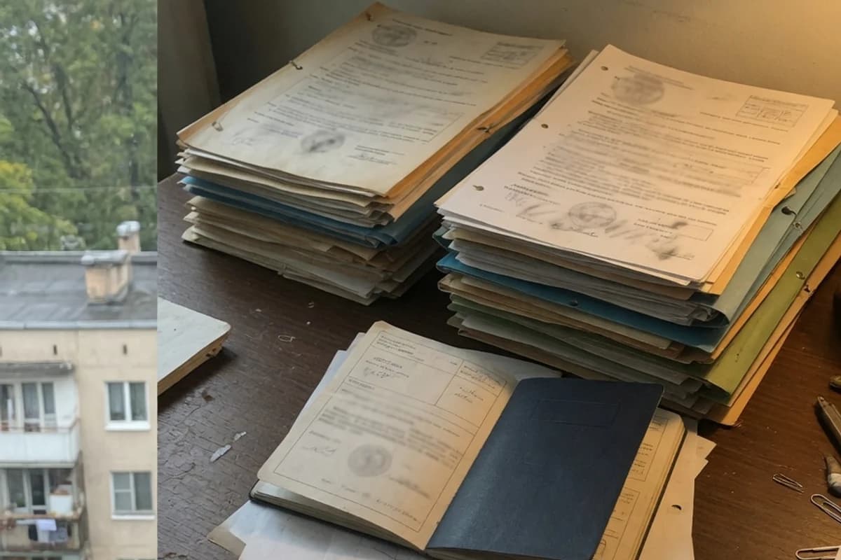 Dosar de acte consulare pe o masă de birou, Sectorul 6, București