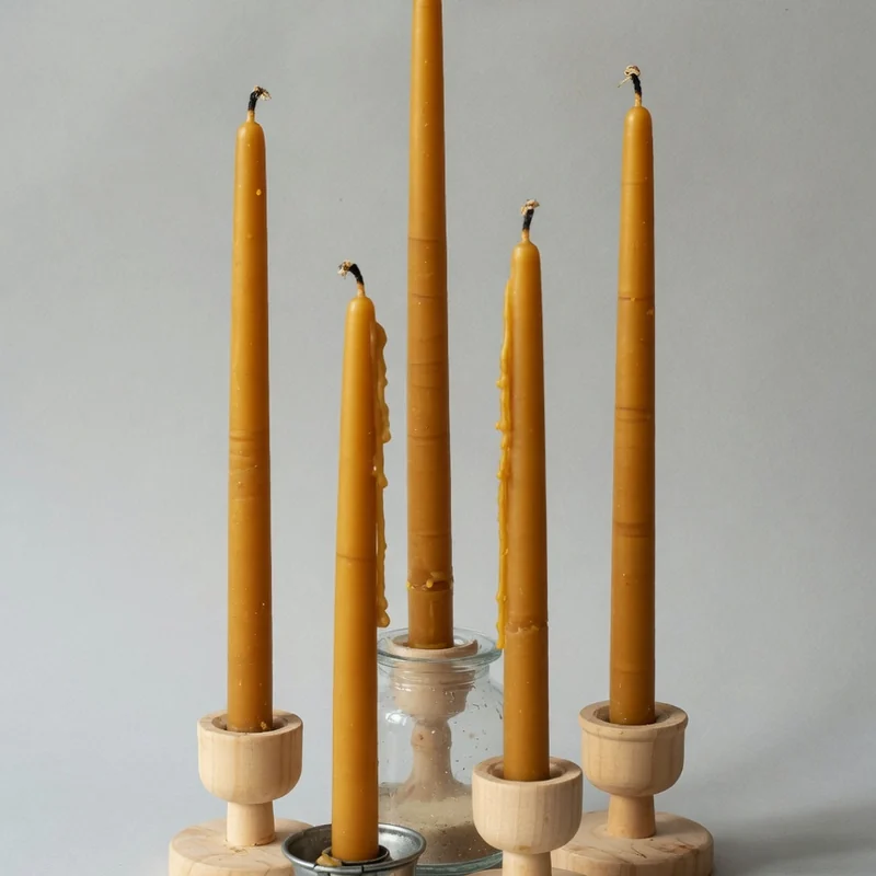 Traditional natural beeswax wake candles